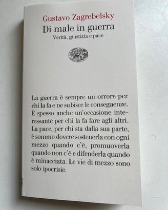 Libro Zagrebelsky Di male in guerra Nuovo