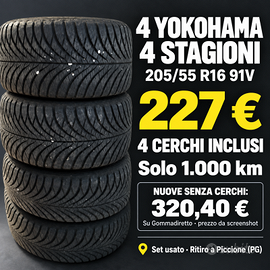 4 Yokohama 4 stagioni + cerchi inclusi - 1.000 km