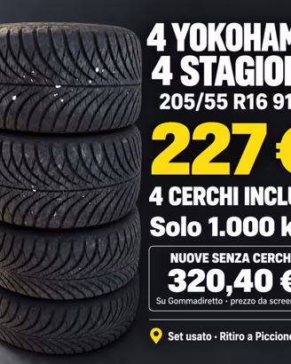 4 Yokohama 4 stagioni + cerchi inclusi - 1.000 km