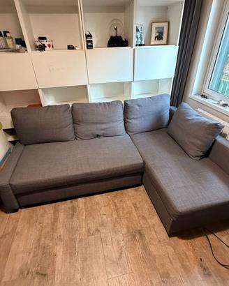 Divano letto angolare/contenitore, Ikea grigio