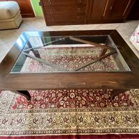 Tavolino da salotto in legno e vetro