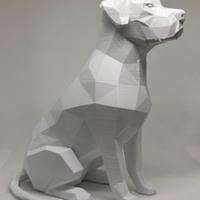 Dogo Argentino Low Poly 15 cm –Scultura Decorativa