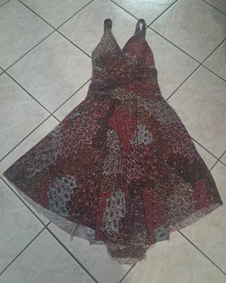 Abito lungo boho chic a spicchi elastico- S