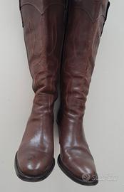 Stivali in vera pelle marrone donna numero 37,5
