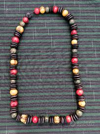 Collana tribale in semi/cocco/legno