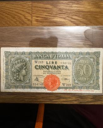 50 Lire Italia Turrita 10/12/1944 serie sost W