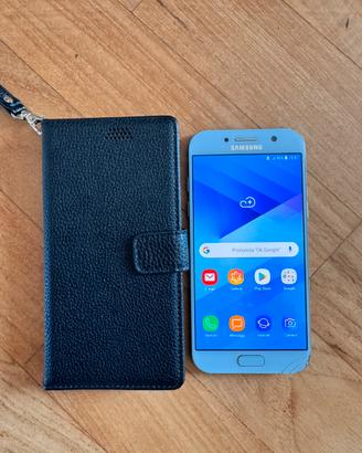 Samsung A5 azzurro + custodia cover