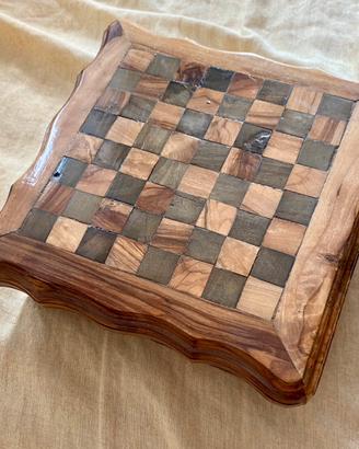 Scatola giochi legno vintage 4 giochi
