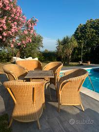 Set in vimini arredamento esterno
