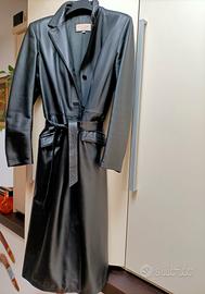 Soprabito in pelle nera da donna