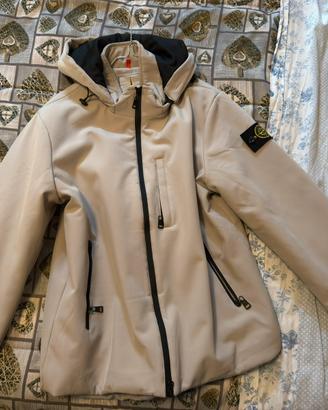 Stone Island Soft Shell Beige con Cappuccio