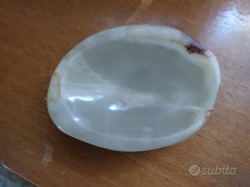 Posacenere Vintage in onice verde acqua intagliato