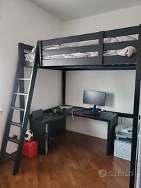 Soppalco ikea e materasso una piazza e mezza