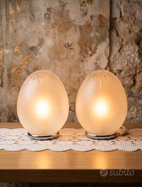 coppia di lampade vintage a forma di uovo 