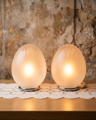 coppia di lampade vintage a forma di uovo 