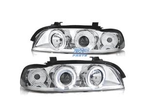 FARI BMW E39 95-00 ANGEL EYES CCFL FONDO CROMATO E
