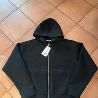 Weekday Zip Hoodie Scuba Crop Fit Black Felpa Capu