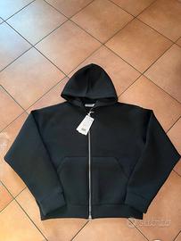 Weekday Zip Hoodie Scuba Crop Fit Black Felpa Capu