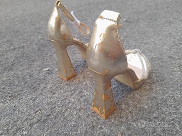Bellamica sandali golden effetto grunge tacco alto