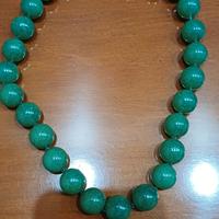 collana vintage giada verde con gancio argento 