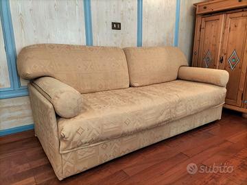 Divano letto 3 posti con rete a doghe e materasso