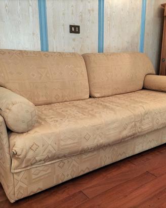 Divano letto 3 posti con rete a doghe e materasso