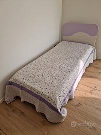 Letto singolo con rete e materasso