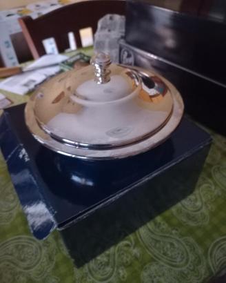 vassoio rotondo con coperchio nuovo acciaio Broggi