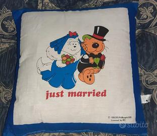 1 Cuscino Isidoro e Sara sposi,vintage arredamento