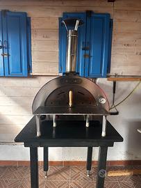 Forno ibrido gas/legno per pizze