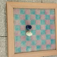 PREGIATA SCACCHIERA IN VETRO-LEGNO COMPLETA