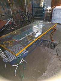 Tavolo da giardino in ferro battuto.artigianale