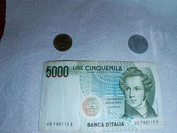 Lotto monete e banconote lire dal 54 all 85