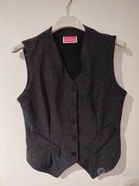 Gilet sartoriale gessato nero Jennyfer