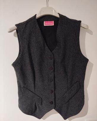 Gilet sartoriale gessato nero Jennyfer