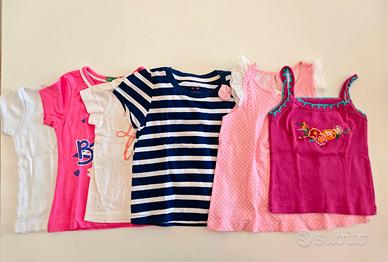 set 6 magliette bimba taglia 2 anni