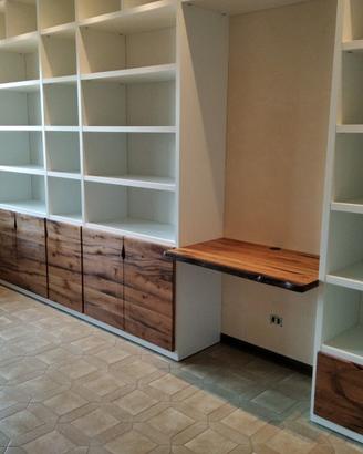 libreria in laminato con frontali rovere vecchio