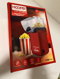 Macchina per popcorn hoomei 1200watt rossa nuova