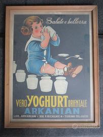 MANIFESTO PUBBLICITARIO VERO YOGHURT ARKANIAN