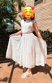 Vestito bambina bianco elegante in pizzo