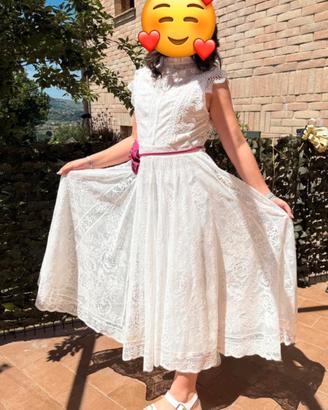 Vestito bambina bianco elegante in pizzo