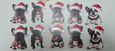 🎄 Ornamenti Natalizi legno 2D–Bulldog Francese 🐶