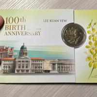 Moneta 10$ 100th anniversario LEE KUAN YEW