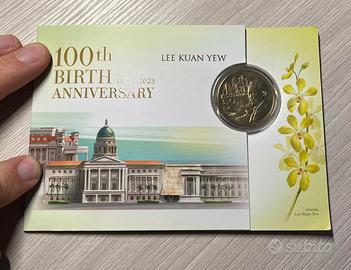 Moneta 10$ 100th anniversario LEE KUAN YEW