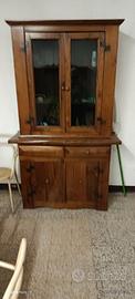 credenza e alzata in legno 