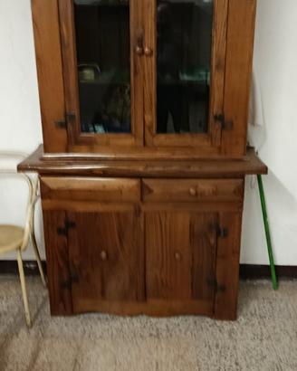 credenza e alzata in legno 