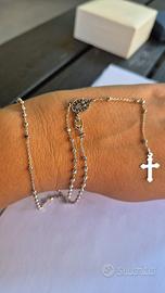 Collana rosario argento 925