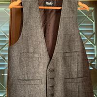 Dolce&Gabbana Gilet in Principe di Galles Grigio