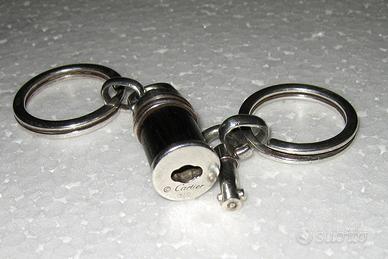 Cartier portachiavi in argento 925 e legno  ebano