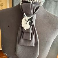 Cravatta da donna con spilla e collana